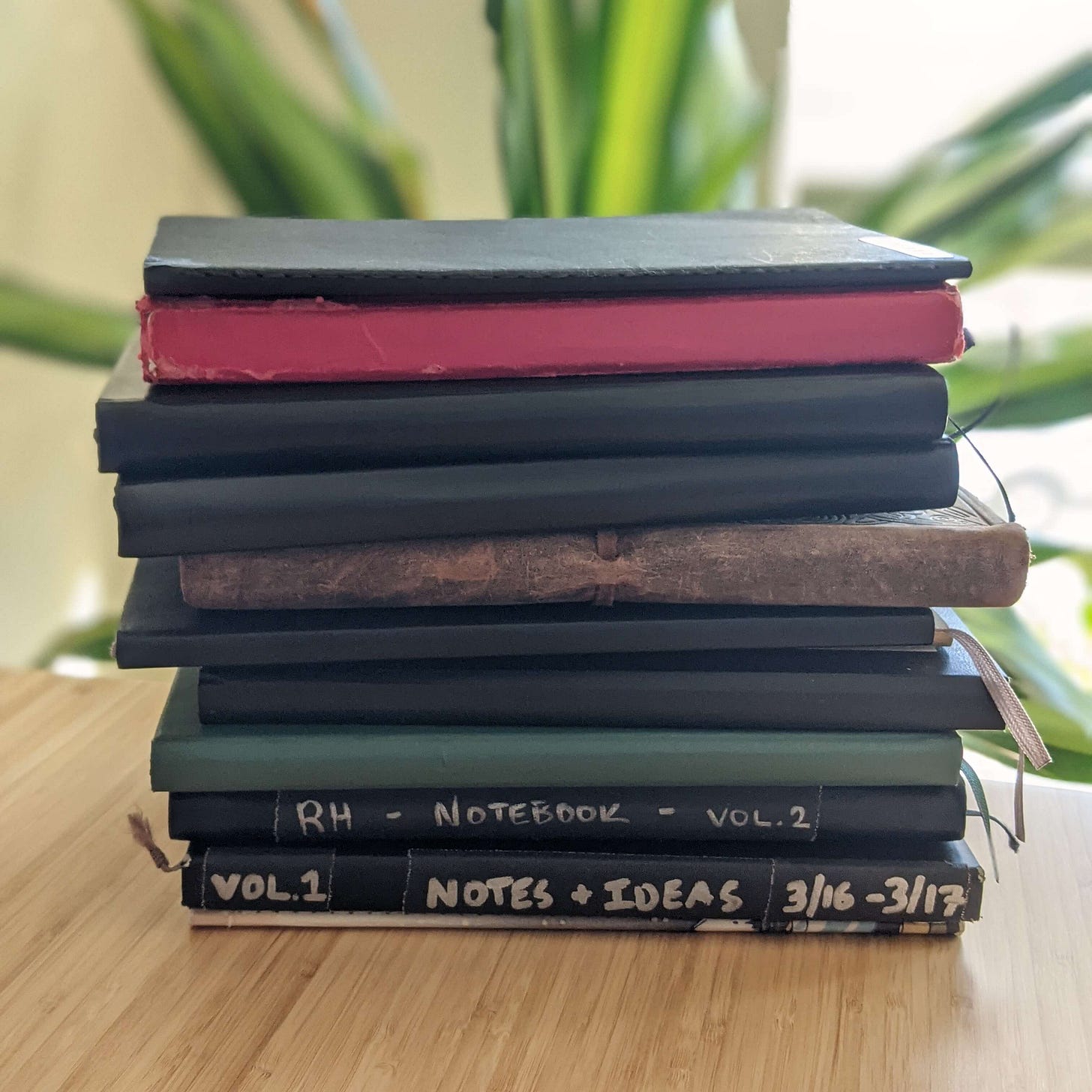 A photo of notebooks I had over the years.