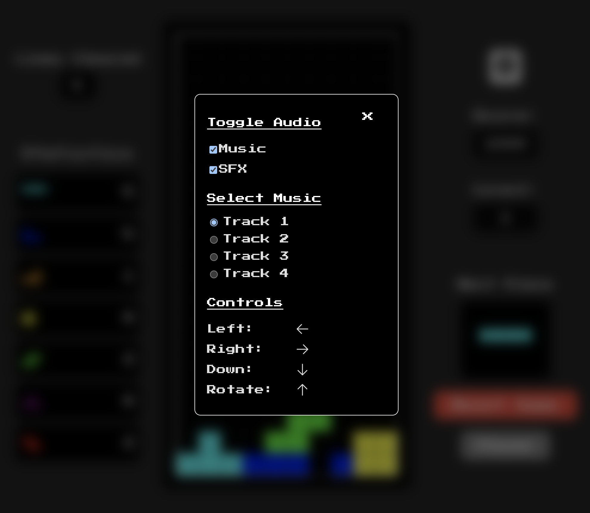 Tetris Settings